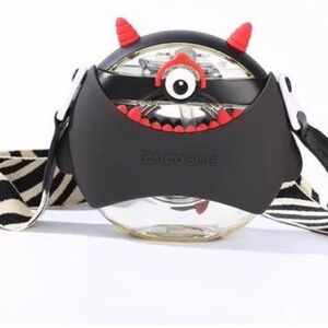 CocoSmile Monster Round Cup Water Bottle, with Red and Black Accents